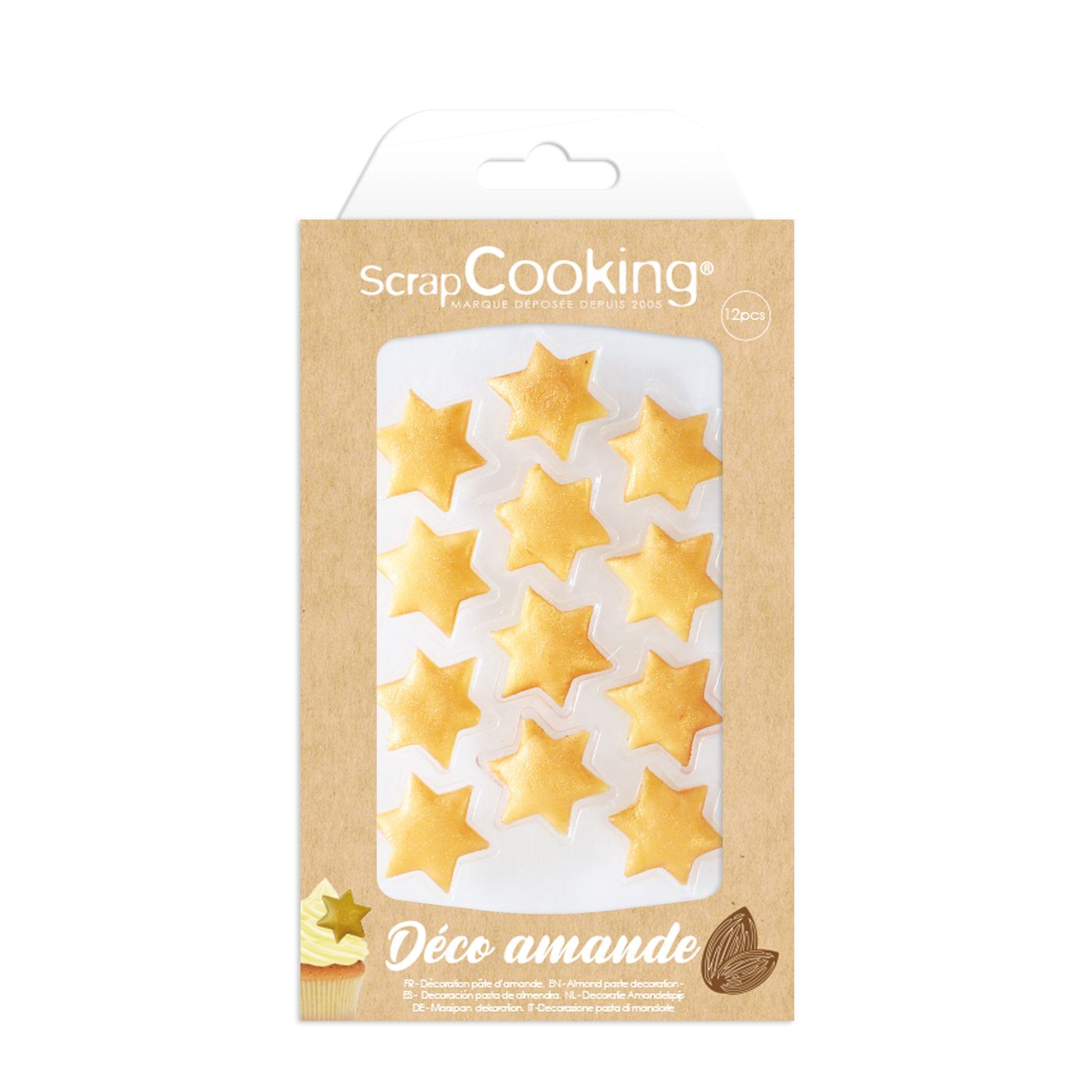 Décoration Étoiles Dorées en pâte d'amande