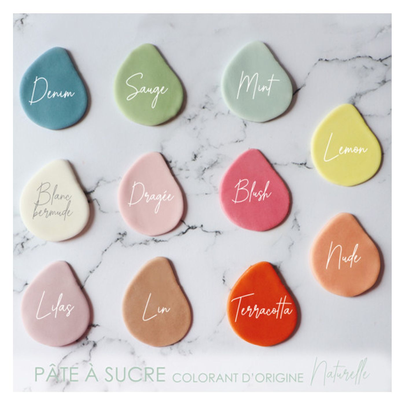 Pâte à sucre d'origine naturelle sauge 200g