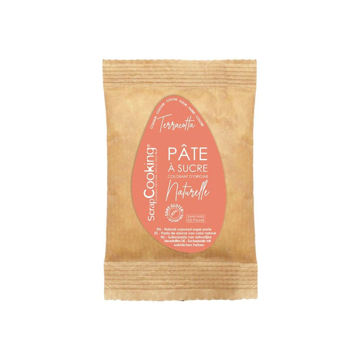 Pâte à sucre d'origine naturelle terracotta 200g