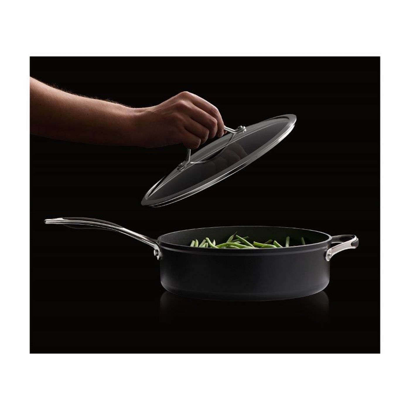 Sauteuse 28 cm aluminium forgé + couvercle