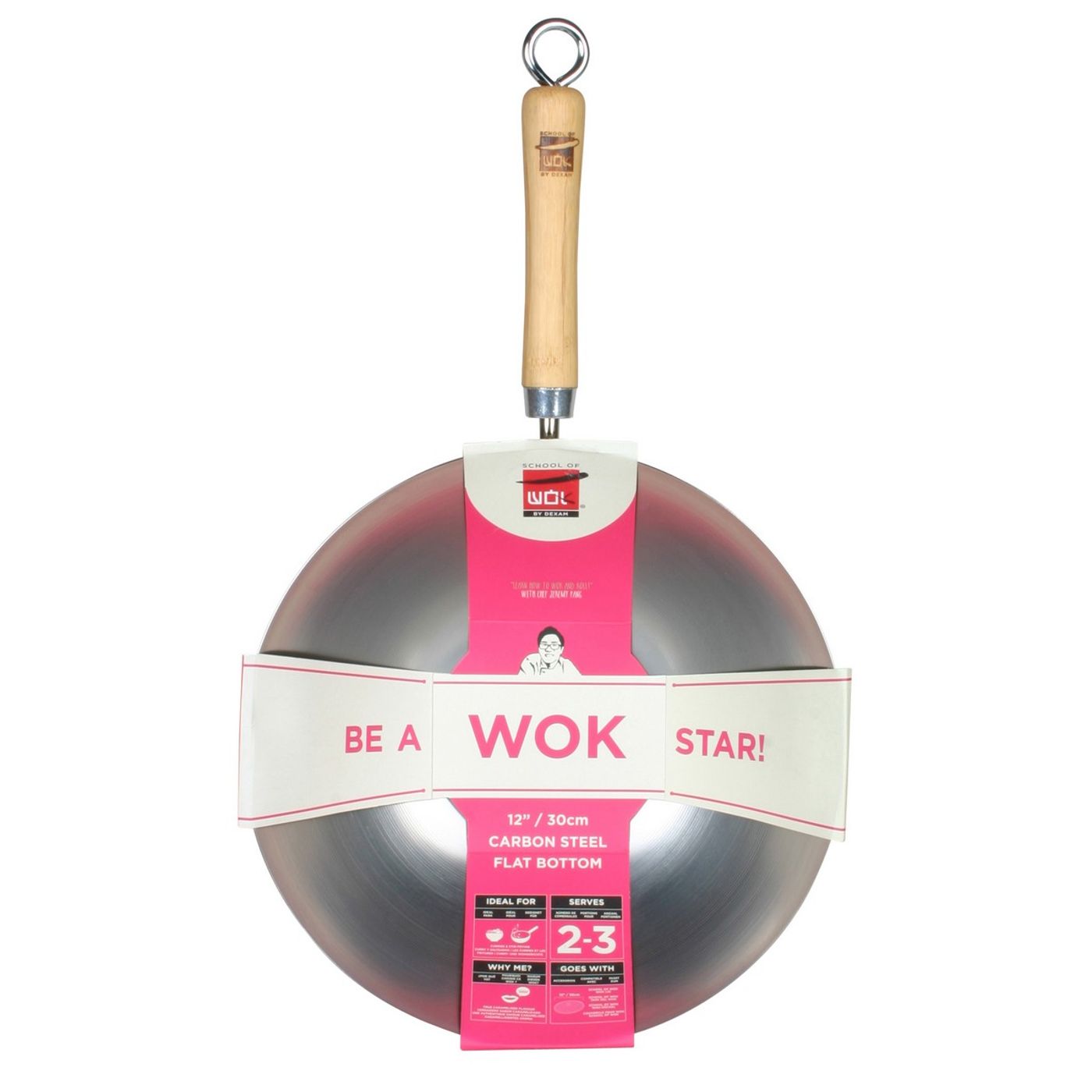 Wok acier carbone 30cm