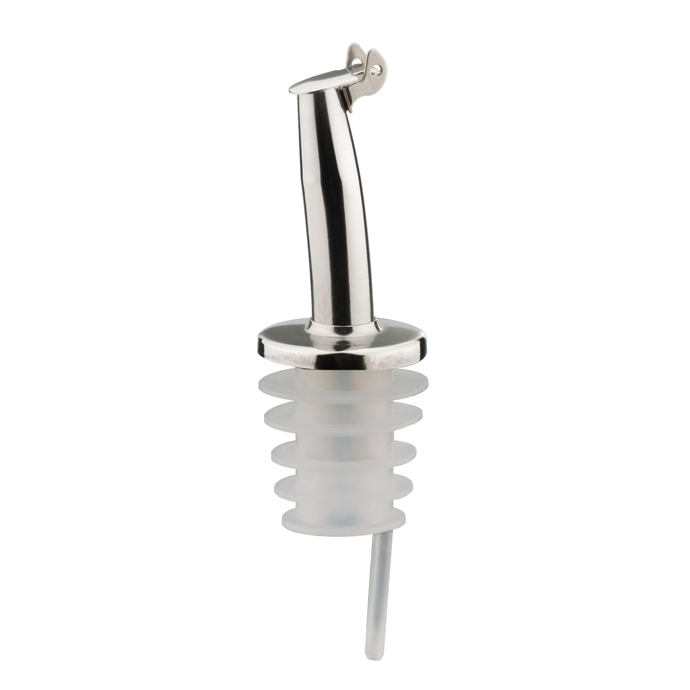 Bouchon verseur courbé à clapet inox et silicone