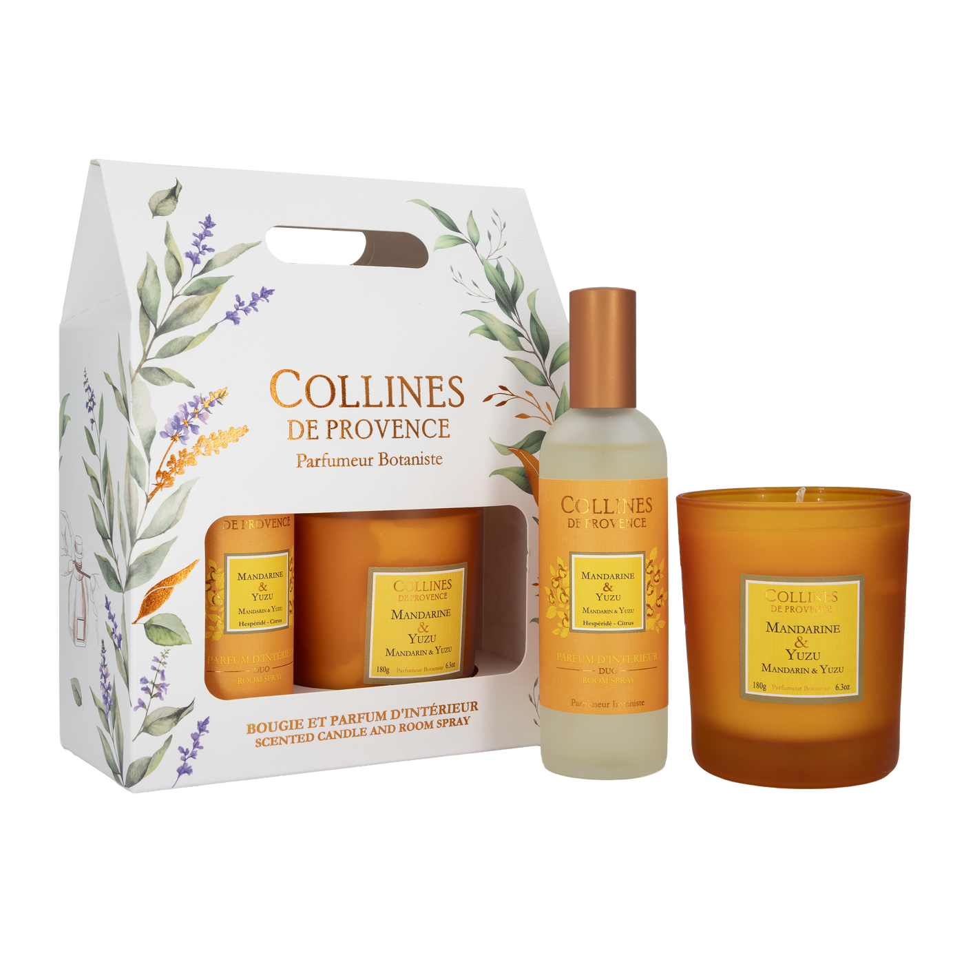 Coffret Bougie 180g + PI Mandarine & Yuzu Duos Parfumés