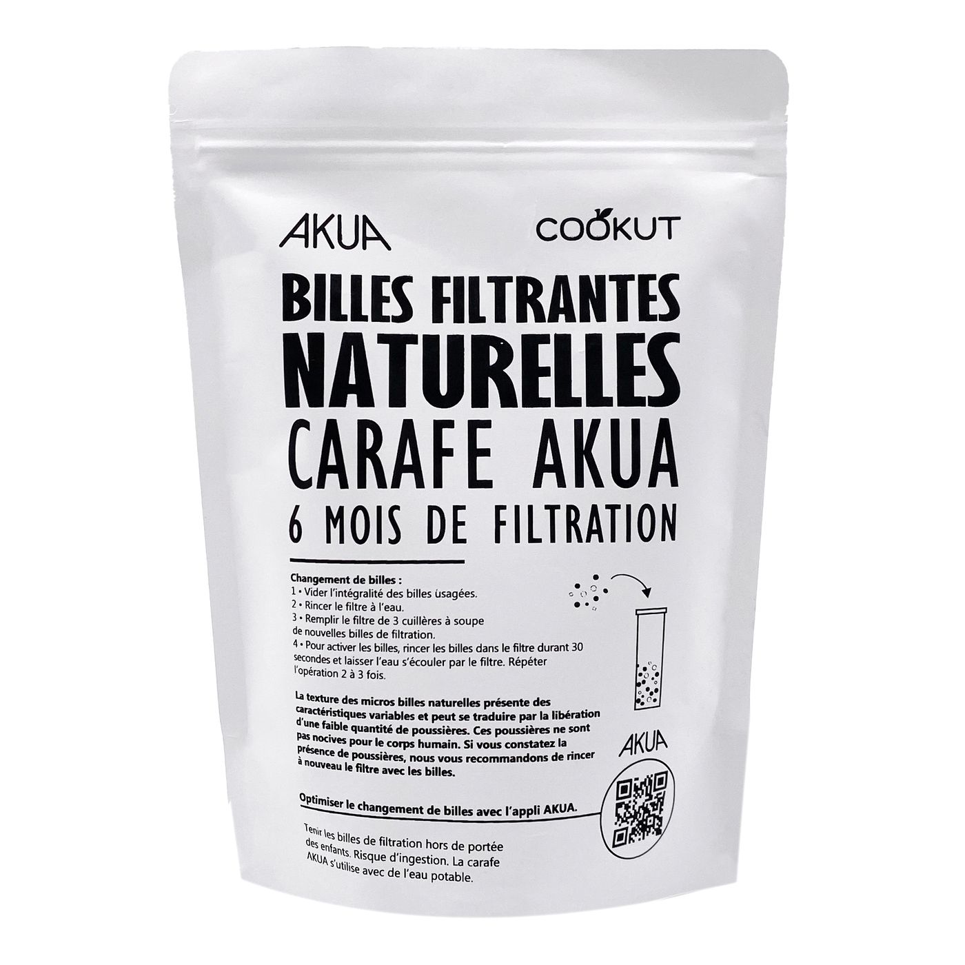 Granulés de filtration naturels pour la carafe AKUA