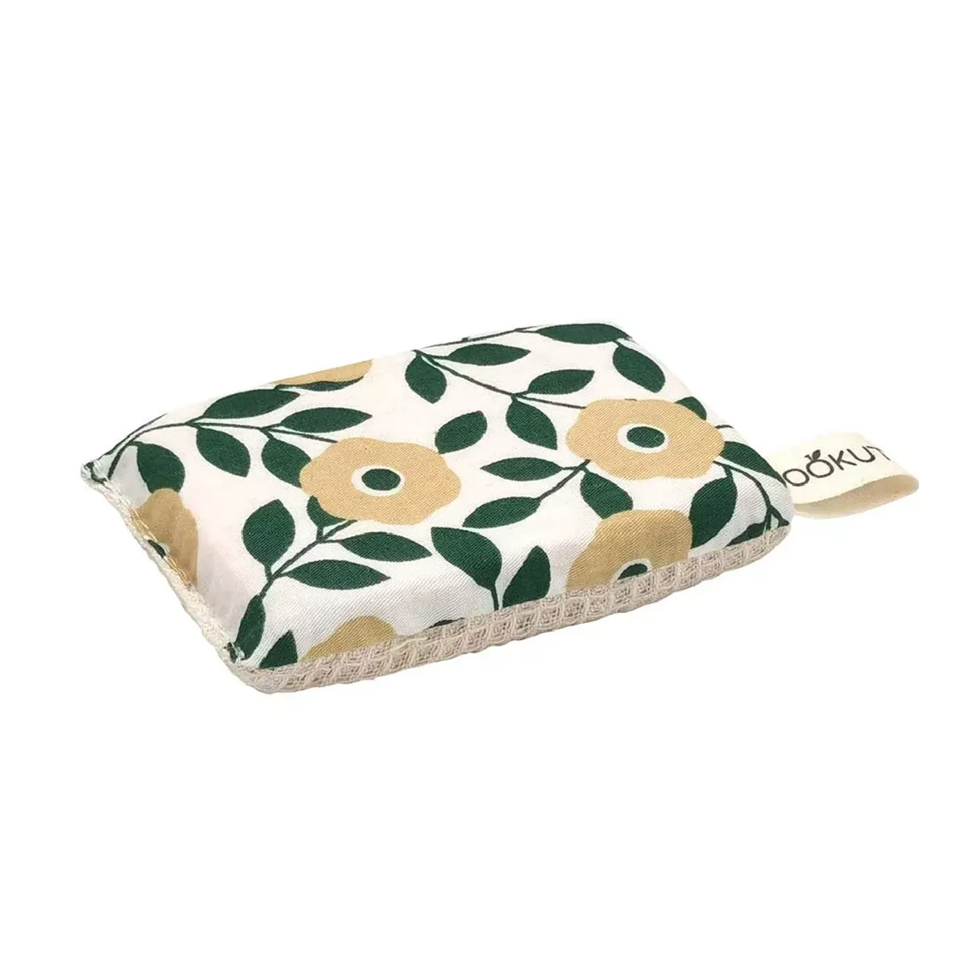 Set de 2 éponges écologiques lavables fleurs jaunes