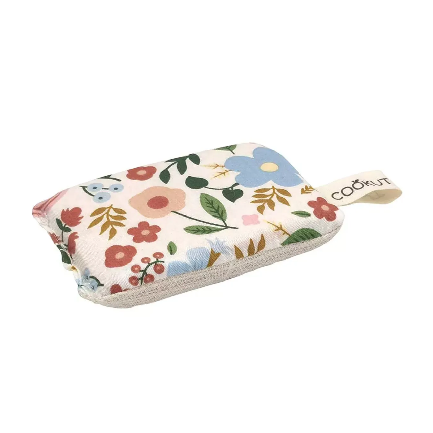 Set de 2 éponges écologiques lavables fleurs bleues