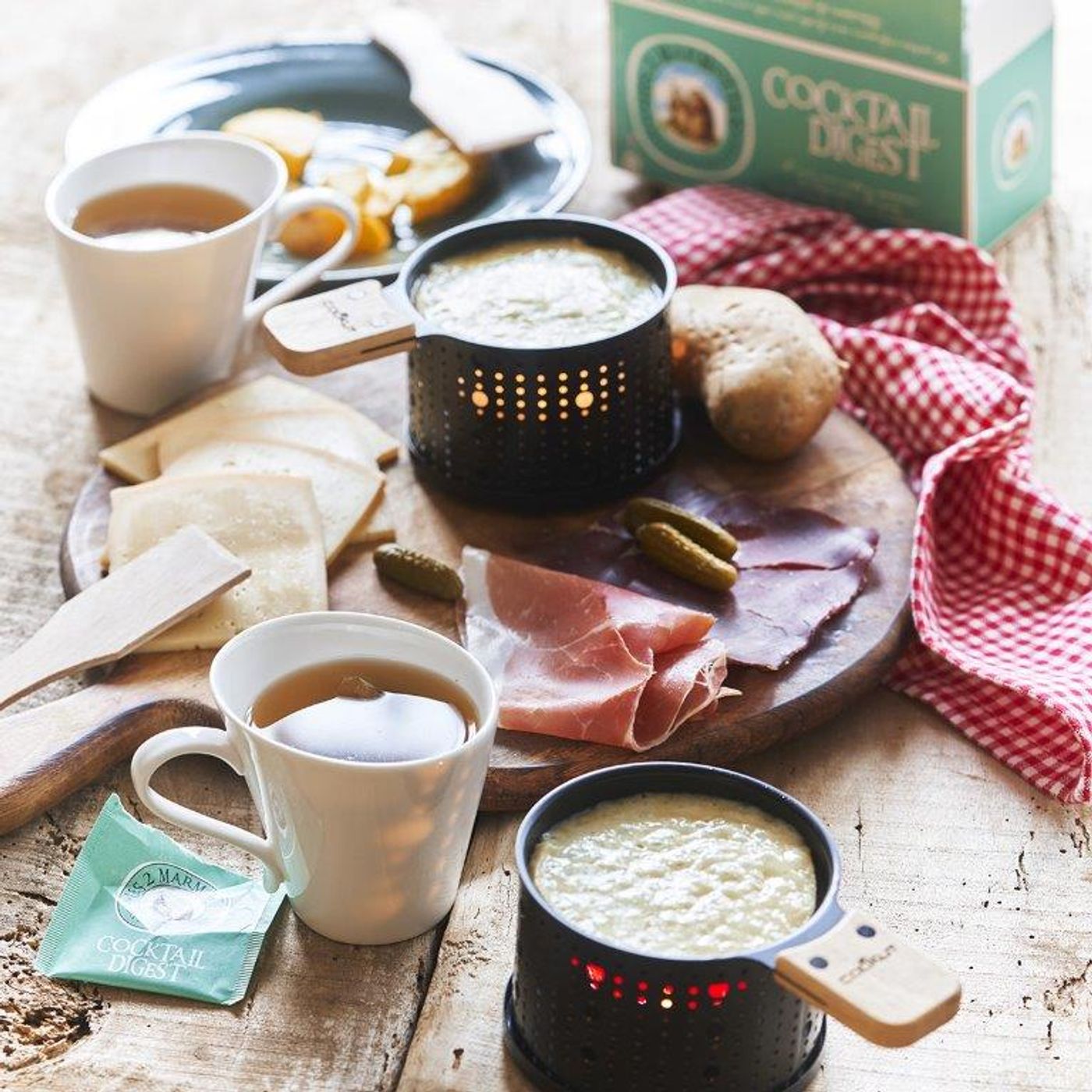 Raclette à la Bougie LUMI 2 Sets Individuels noir