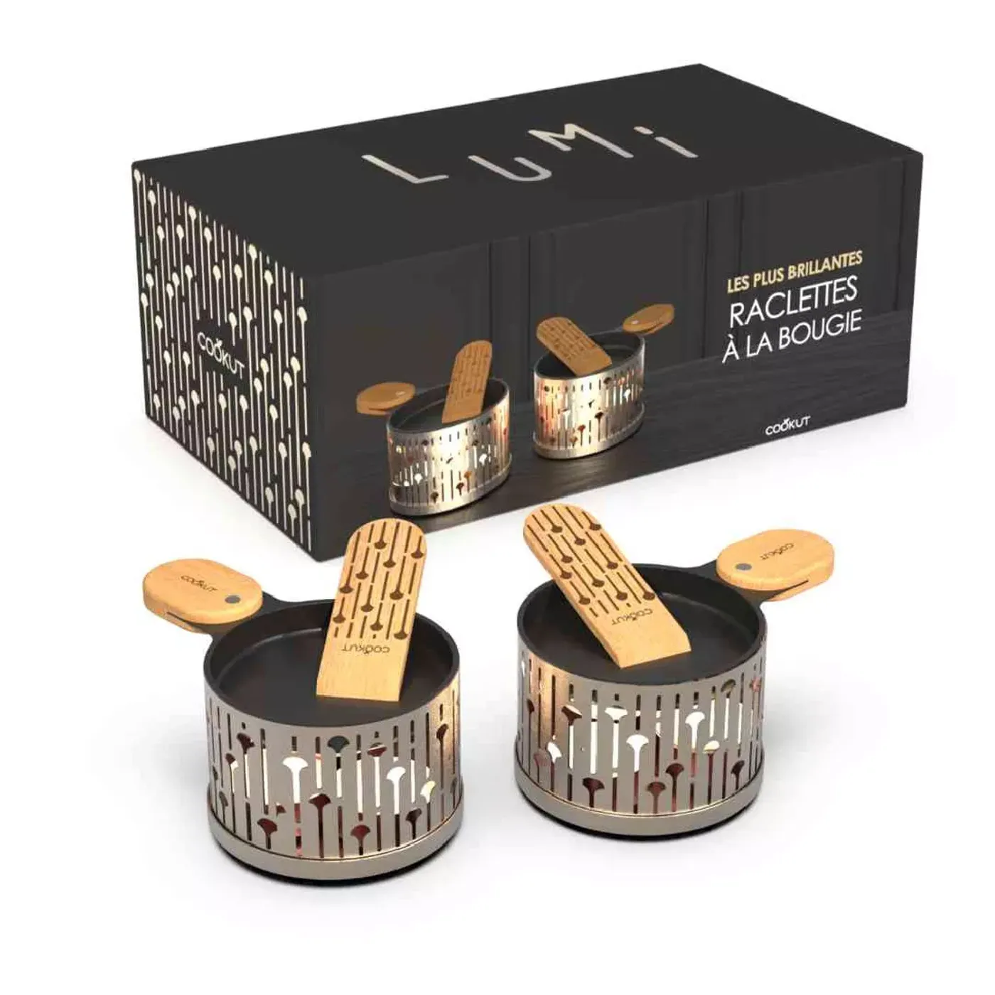 Raclette à la Bougie LUMI 2 Sets Individuels Champagne