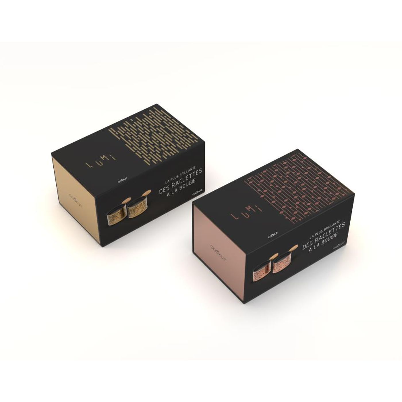 Coffret Raclette à la Bougie LUMI 2 Sets Individuels - Édition or
