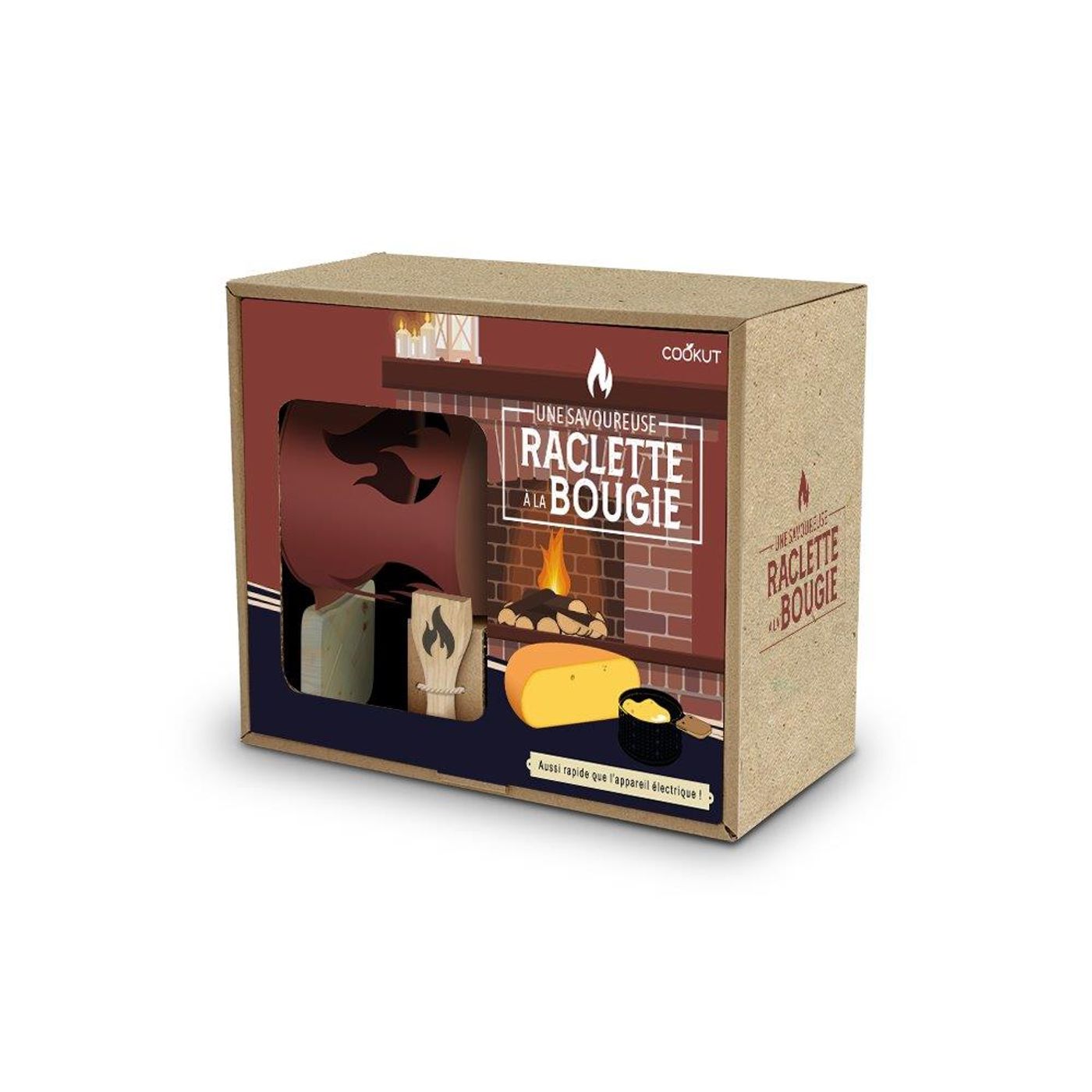Coffret raclette à la bougie LUMI 2 personnes flamme terracotta