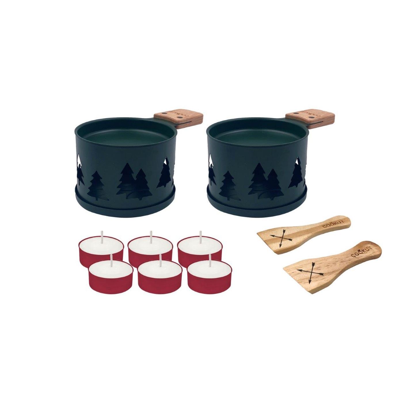 Coffret raclette à la bougie LUMI 2 personnes sapin vert