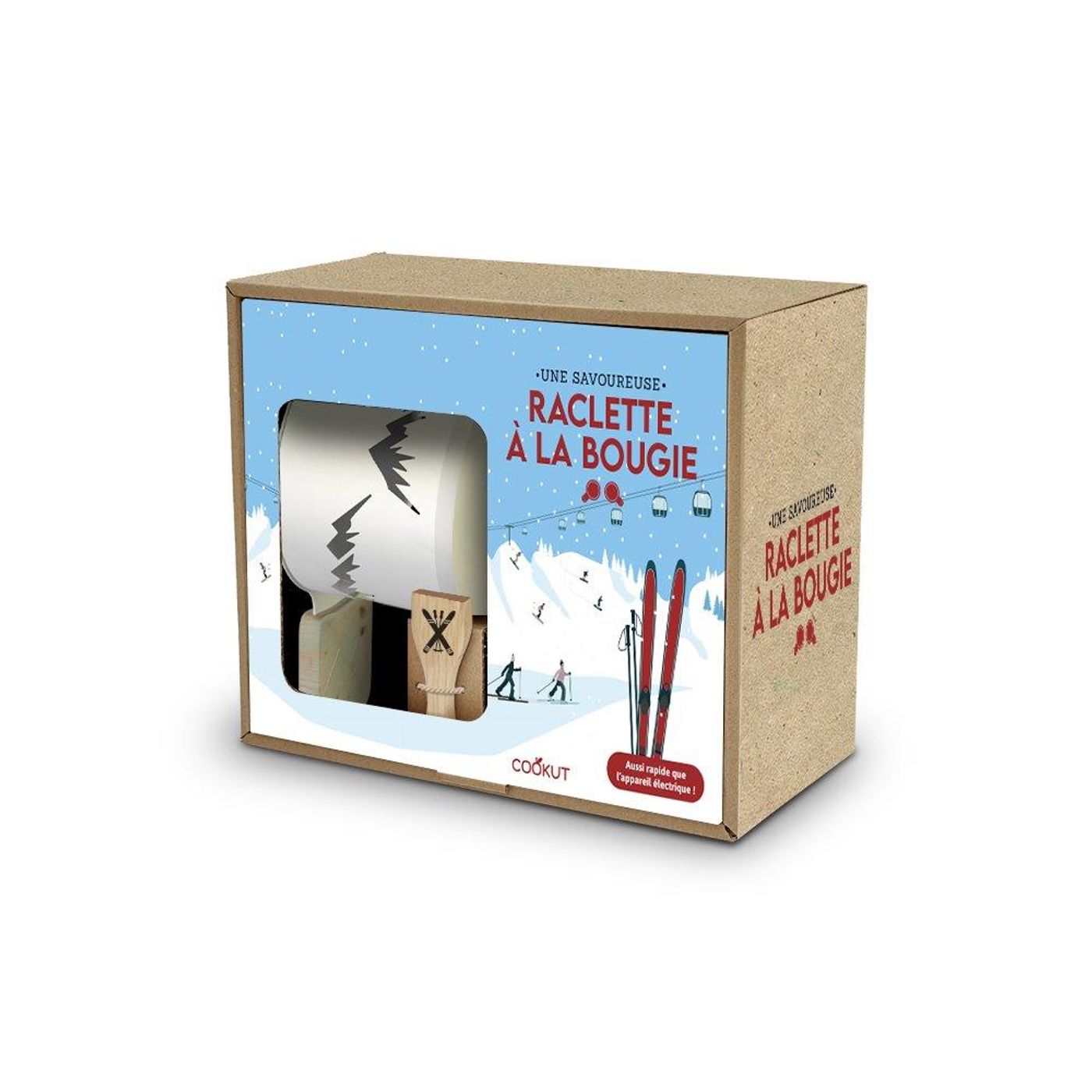 Coffret raclette à la bougie LUMI 2 personnes montagne blanche