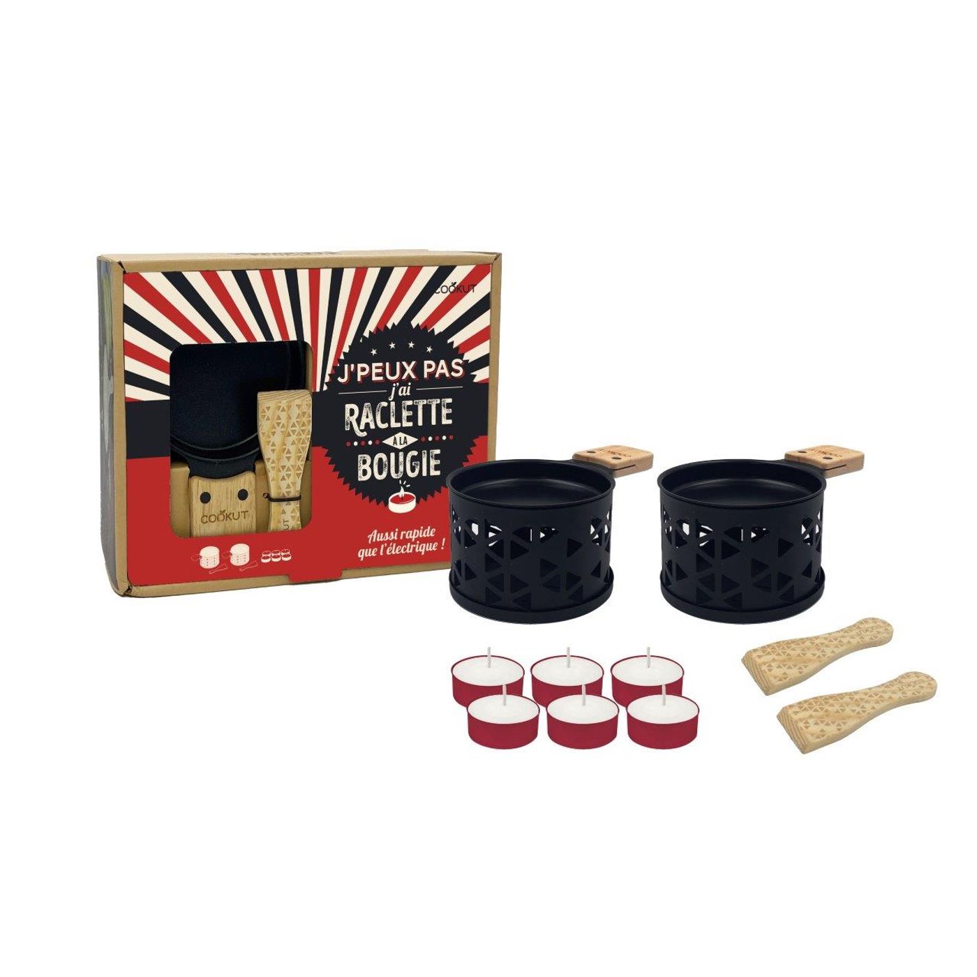 Coffret raclette à la bougie LUMI 2 personnes J'peux pas, j'ai raclette...