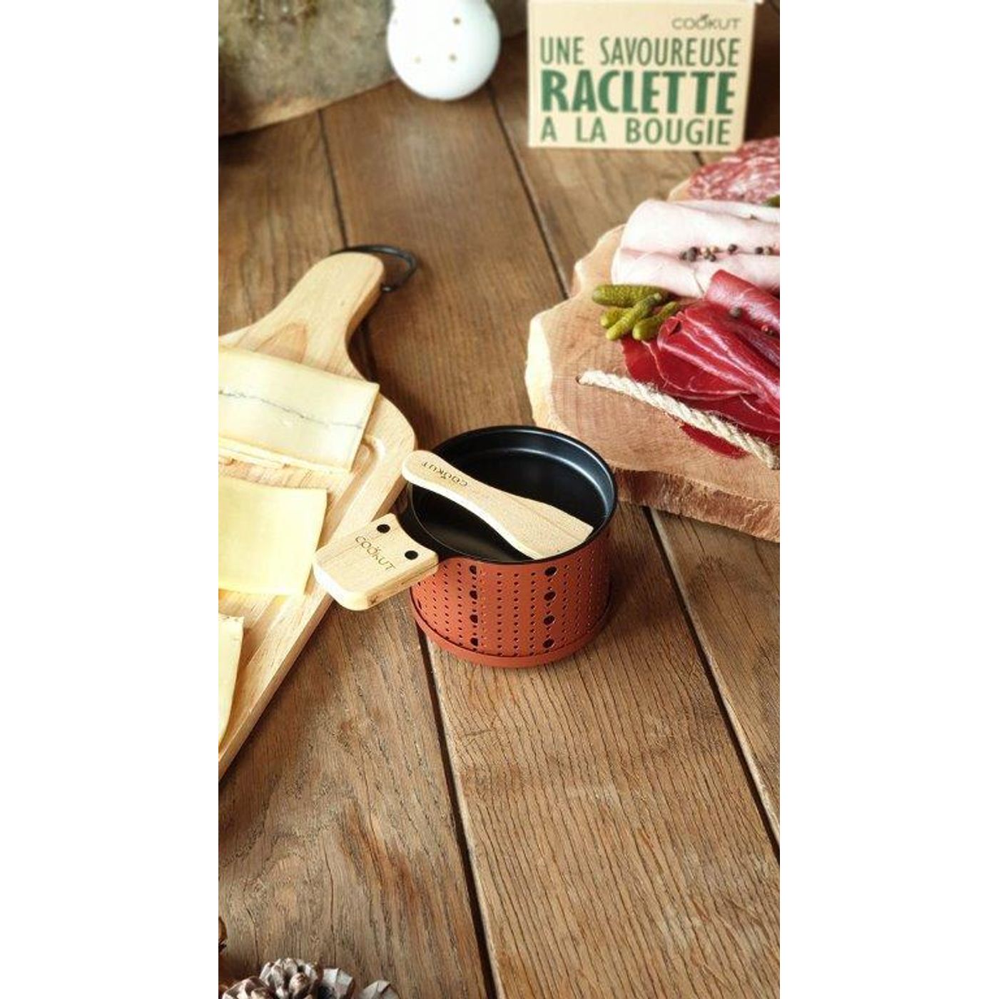 Raclette à la Bougie LUMI 2 Sets Individuels rouge