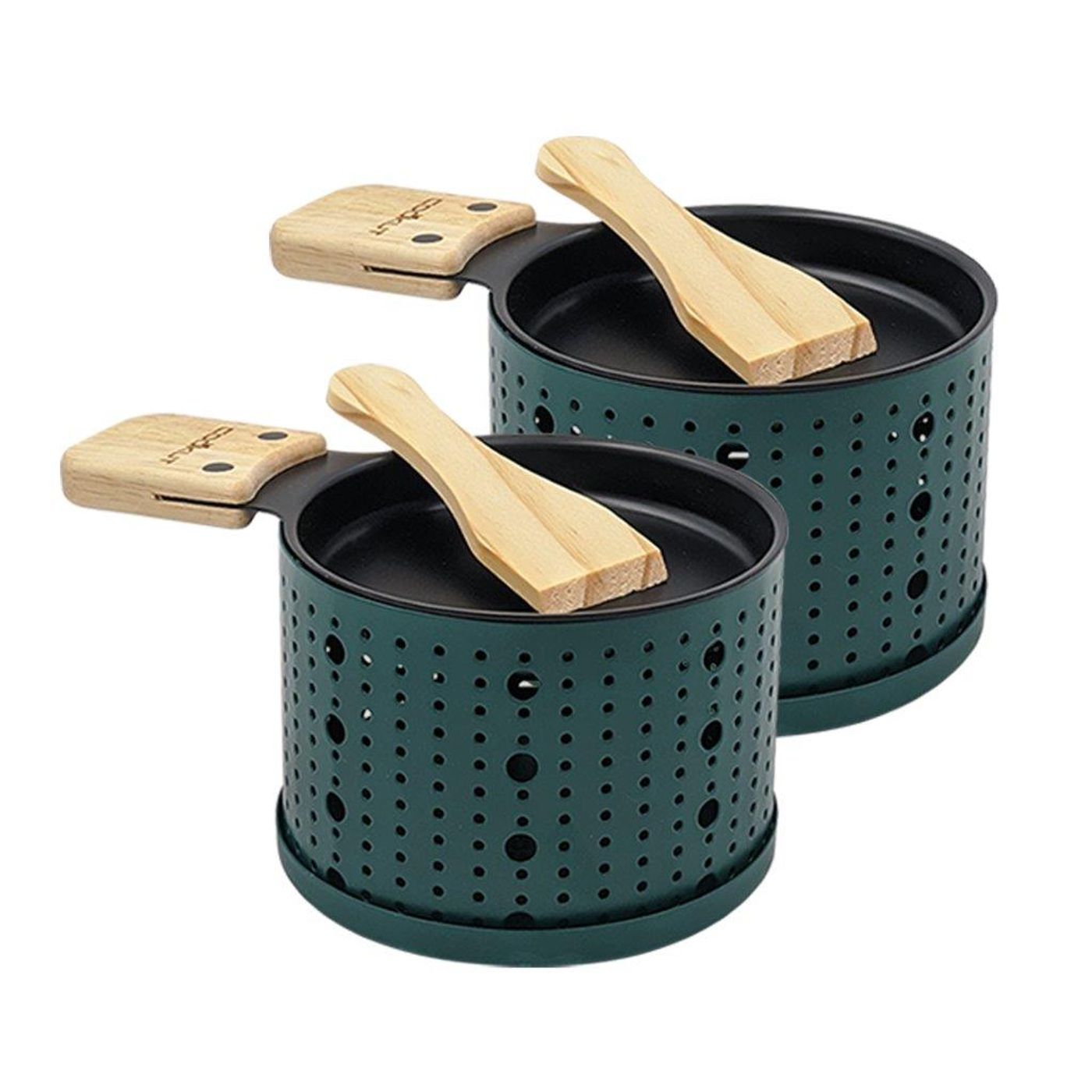 Raclette à la Bougie LUMI 2 Sets Individuels vert