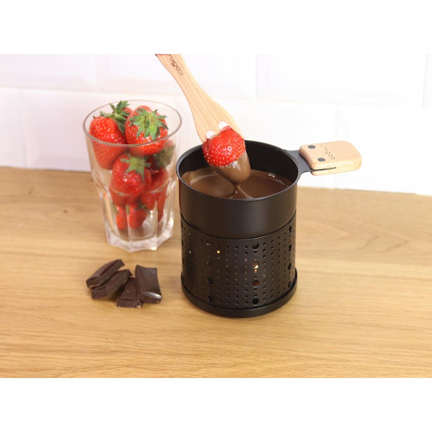 Fondue au chocolat à la bougie
