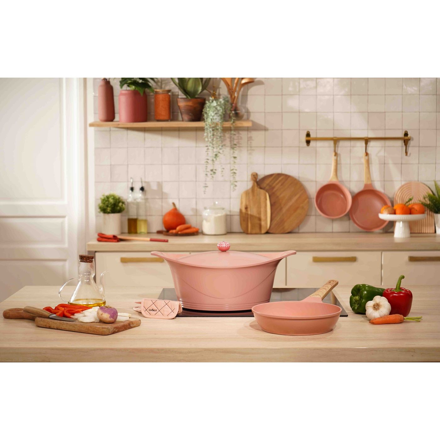 Cocotte ovale 33 cm guimauve