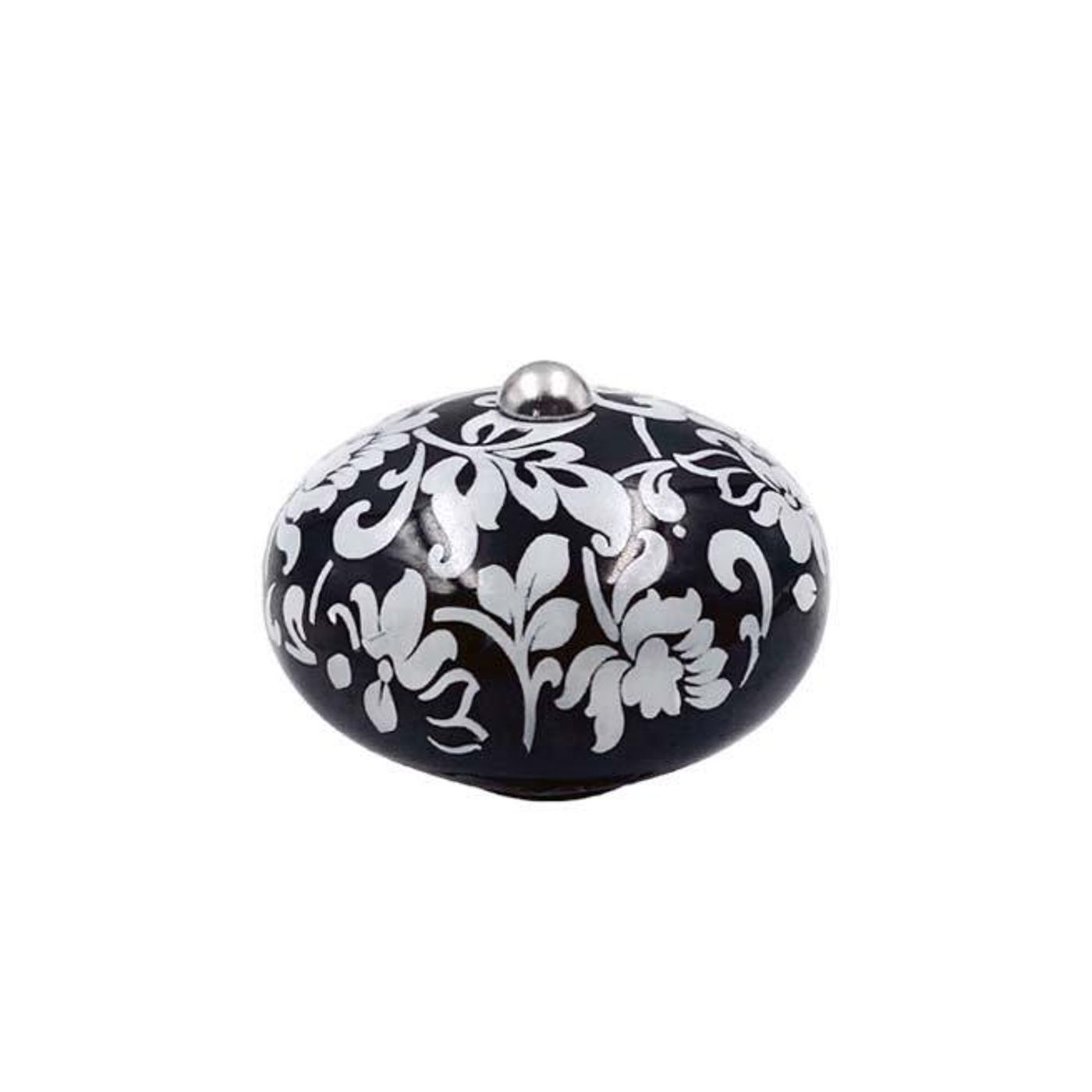 Poignée céramique arabesque noire