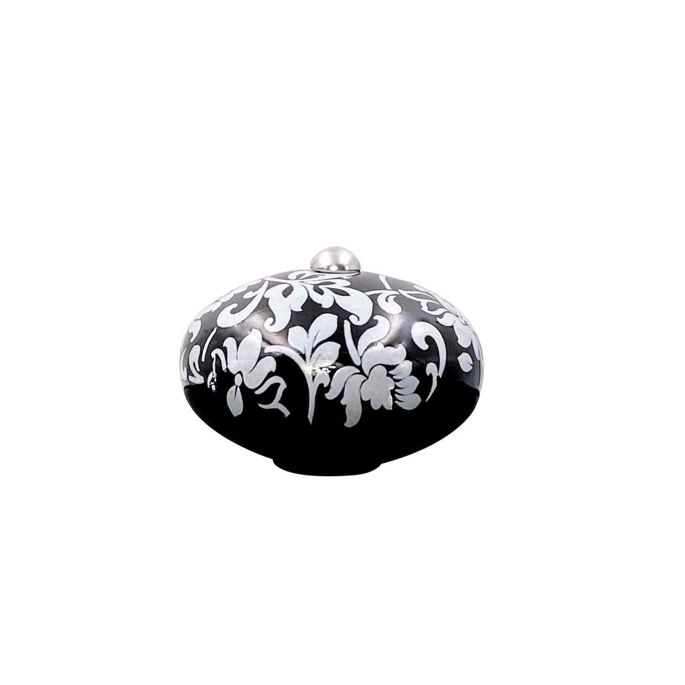 Poignée céramique arabesque noire