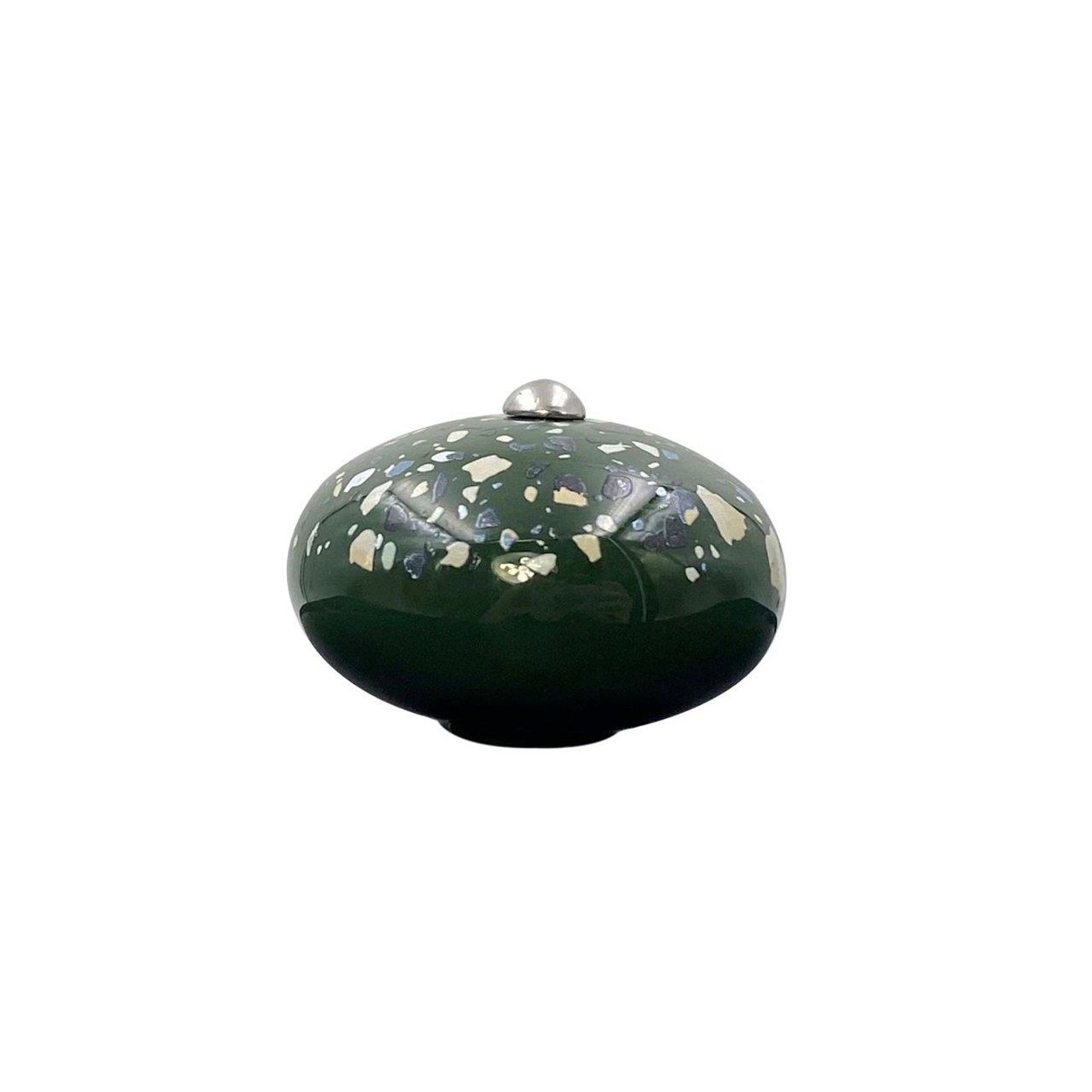 Poignée céramique terrazzo vert
