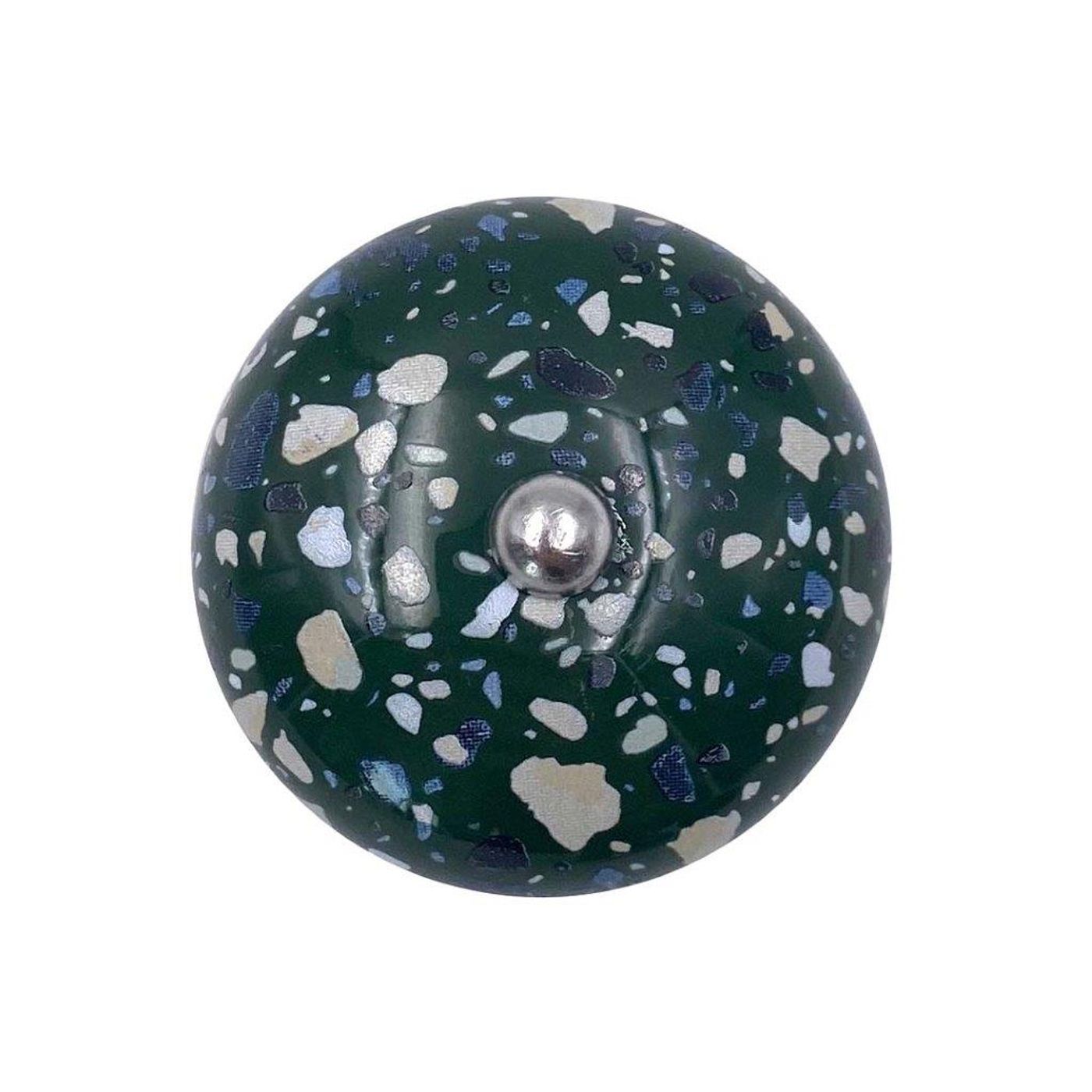 Poignée céramique terrazzo vert