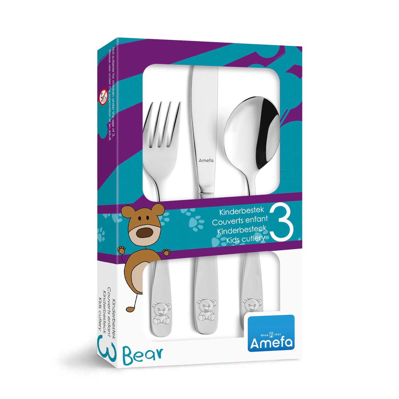 Coffret enfant 3 couverts Bear