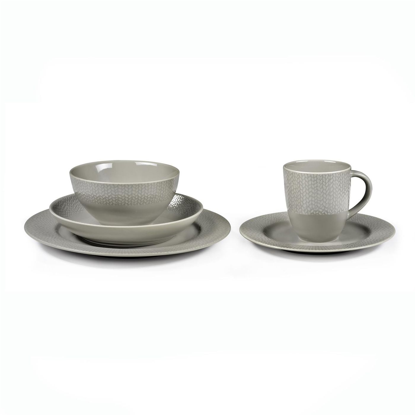 Assiette plate GRAIN DE MALICE gris
