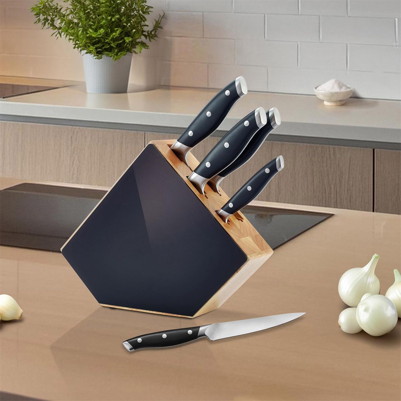 Bloc 5 couteaux de cuisine GRAND CHEF