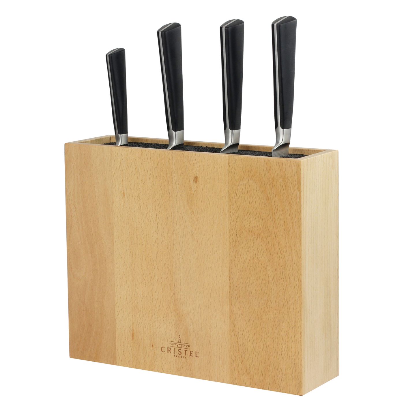 Bloc couteaux rectangulaire en hêtre