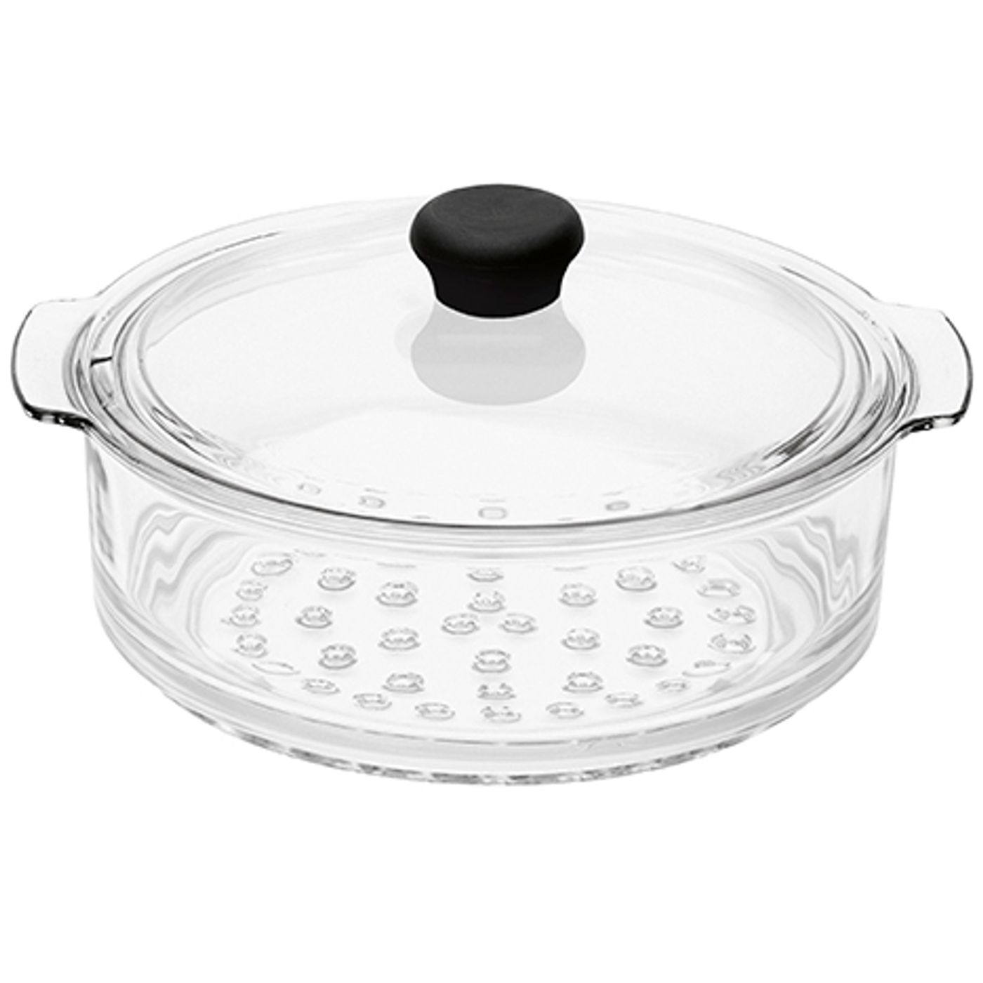 Element cuit vapeur verre 20 cm couvercle bouton noir