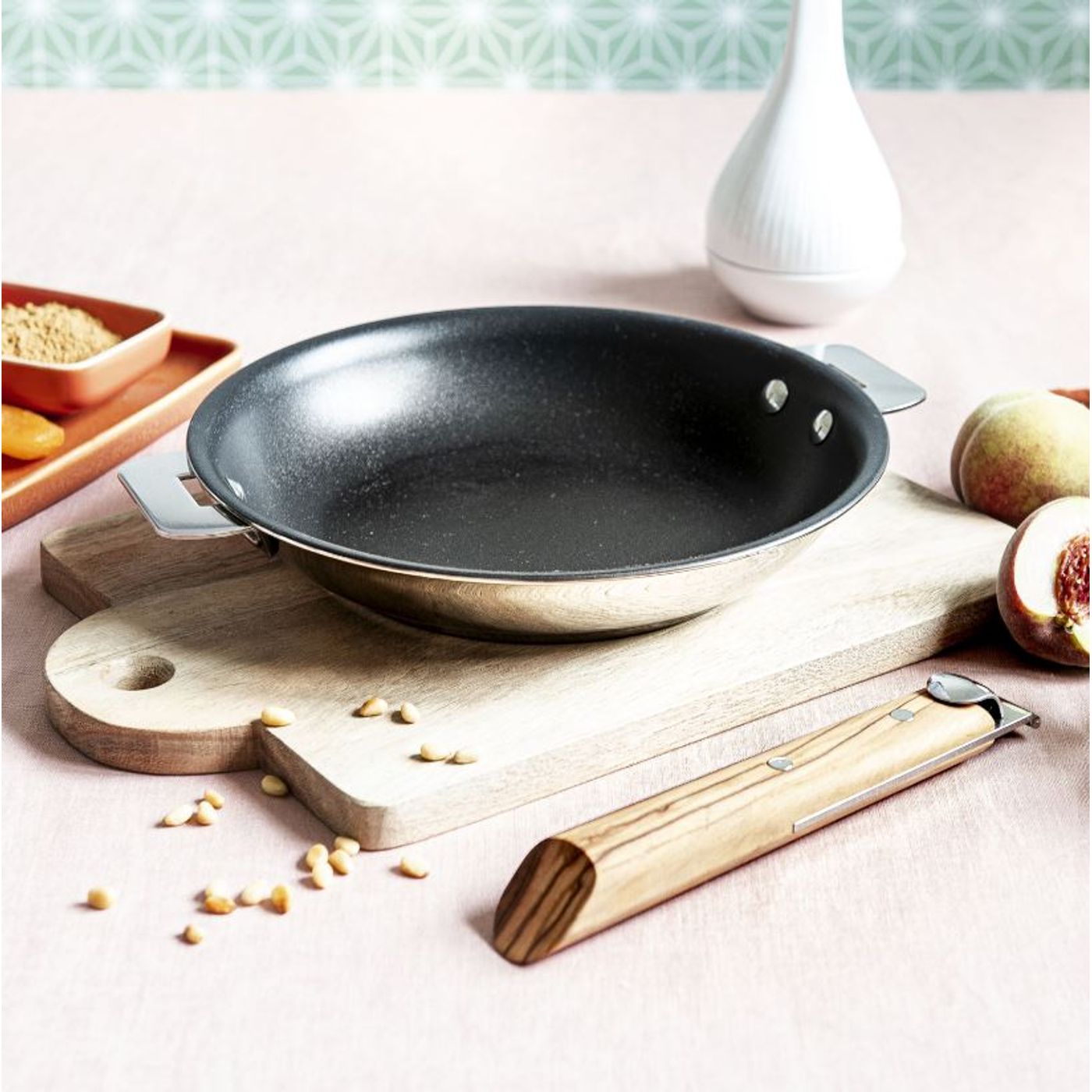 Poêle inox anti-adhérent Exceliss Casteline amovible 32cm