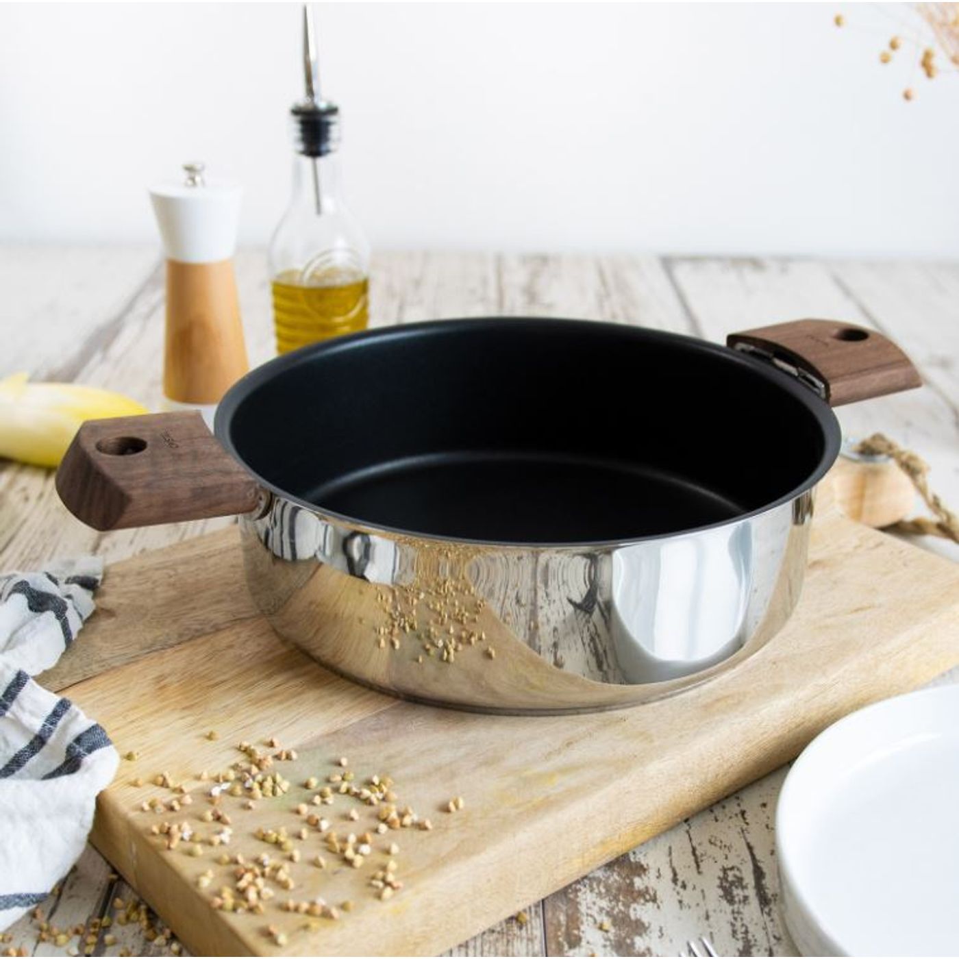 Sauteuse inox anti-adhérent Exceliss Mutine amovible 24cm