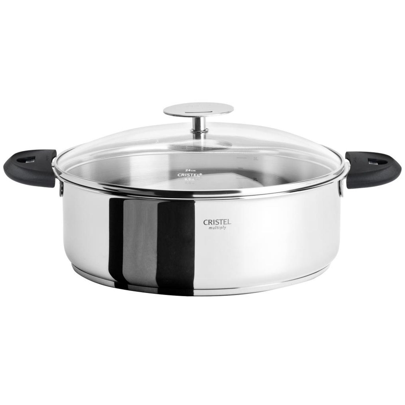 Sauteuse inox Casteline 24cm + anses Mutine noires + couvercle