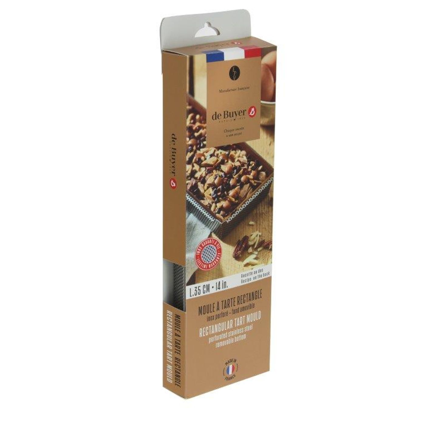 Moule à tarte rectangle perforé 35 x 10 cm