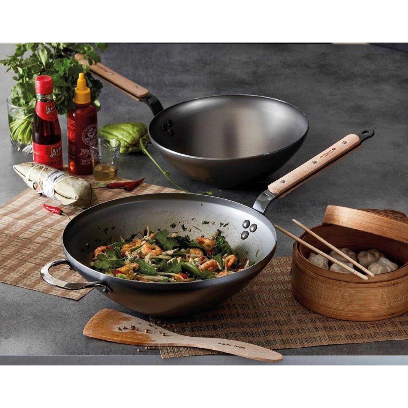 Wok Mineral B Bois 28 cm