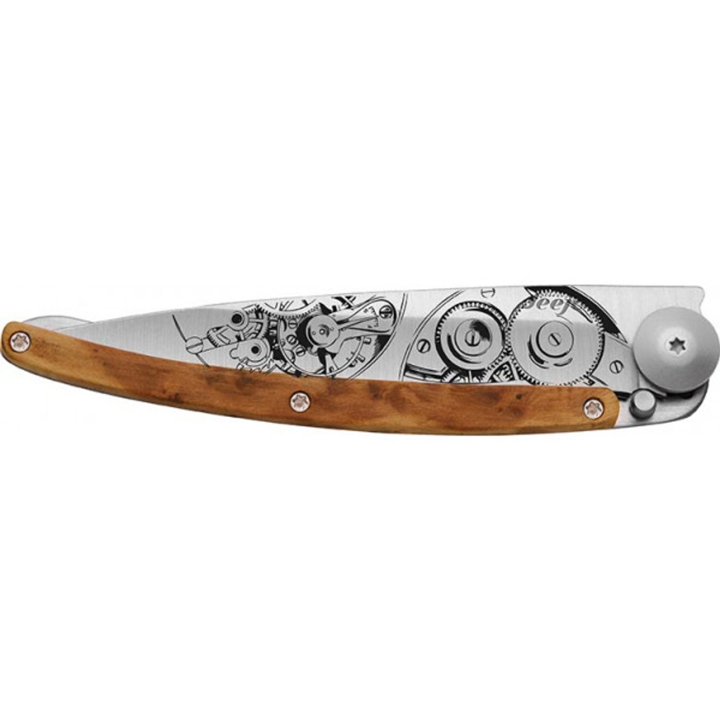 Couteau de poche tatoué genévrier GARDE TEMPS