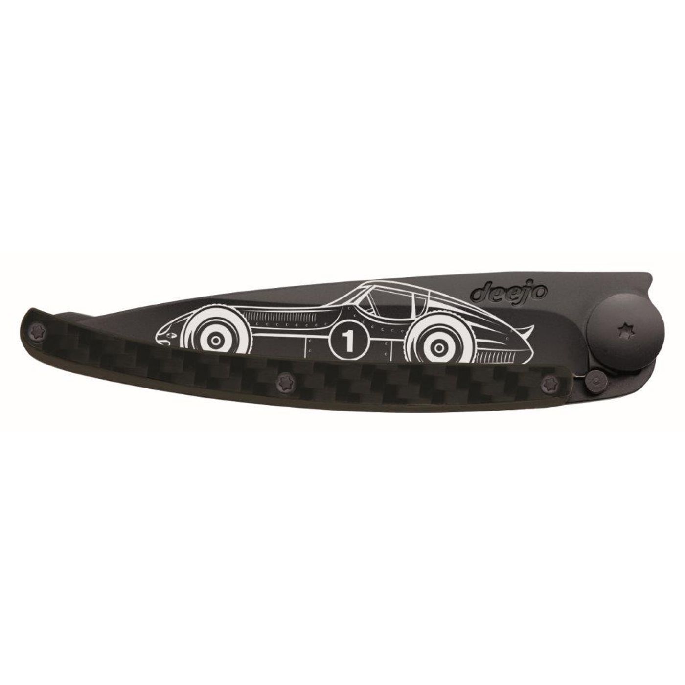 Couteau de poche tatoué carbone bolide