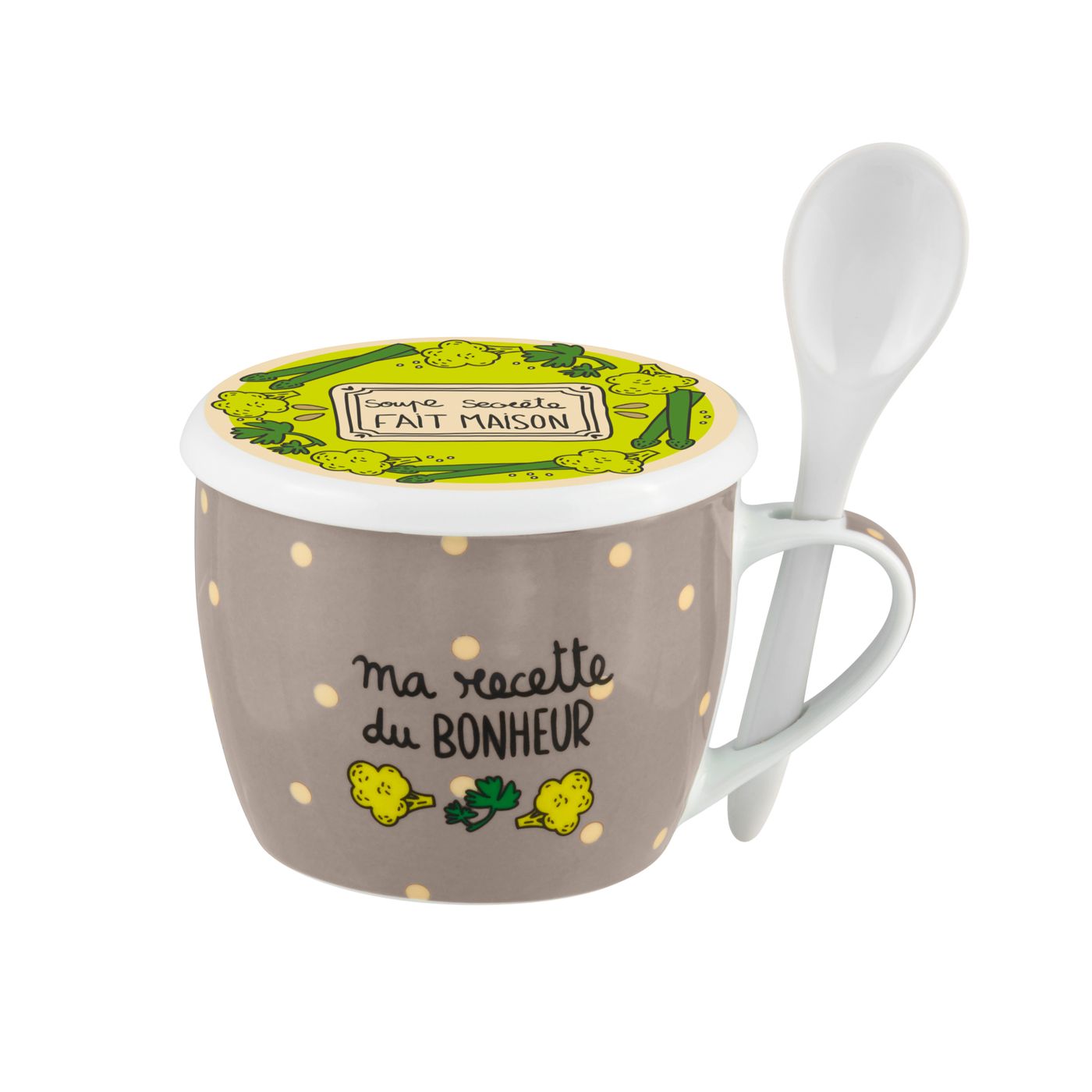 Bol à soupe + cuillère Ma recette du bonheur
