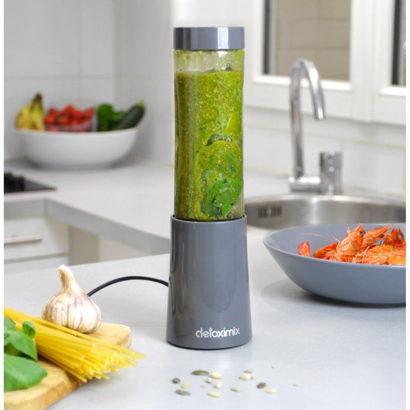 Coffret mini-blender Detoximix gris