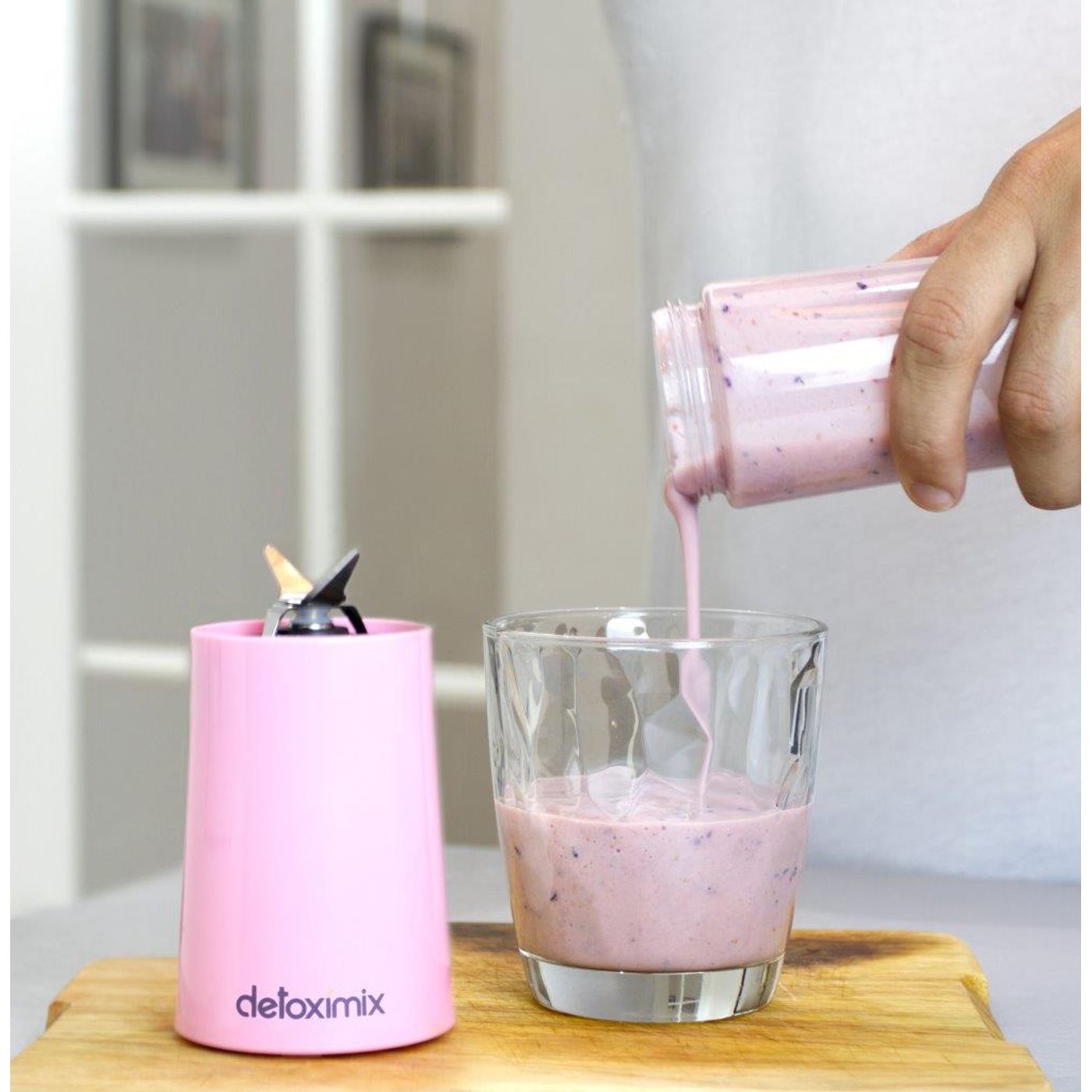Coffret mini-blender Detoximix rose
