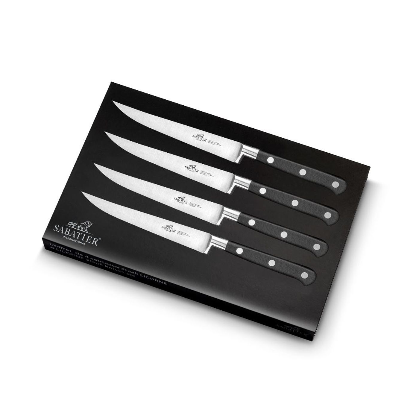 Coffret 4 couteaux à steak licorne lame lisse