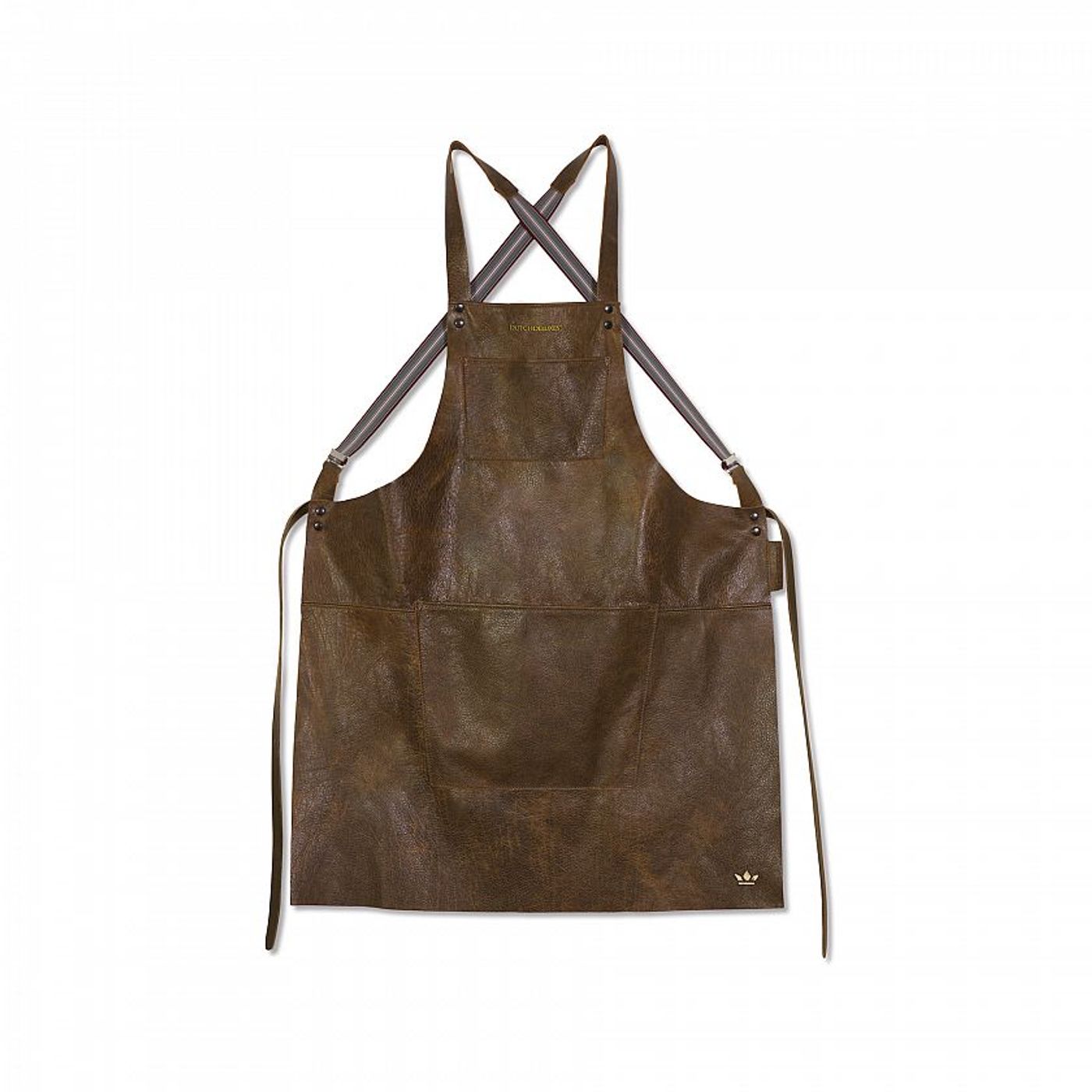 Tablier suspender cuir marron