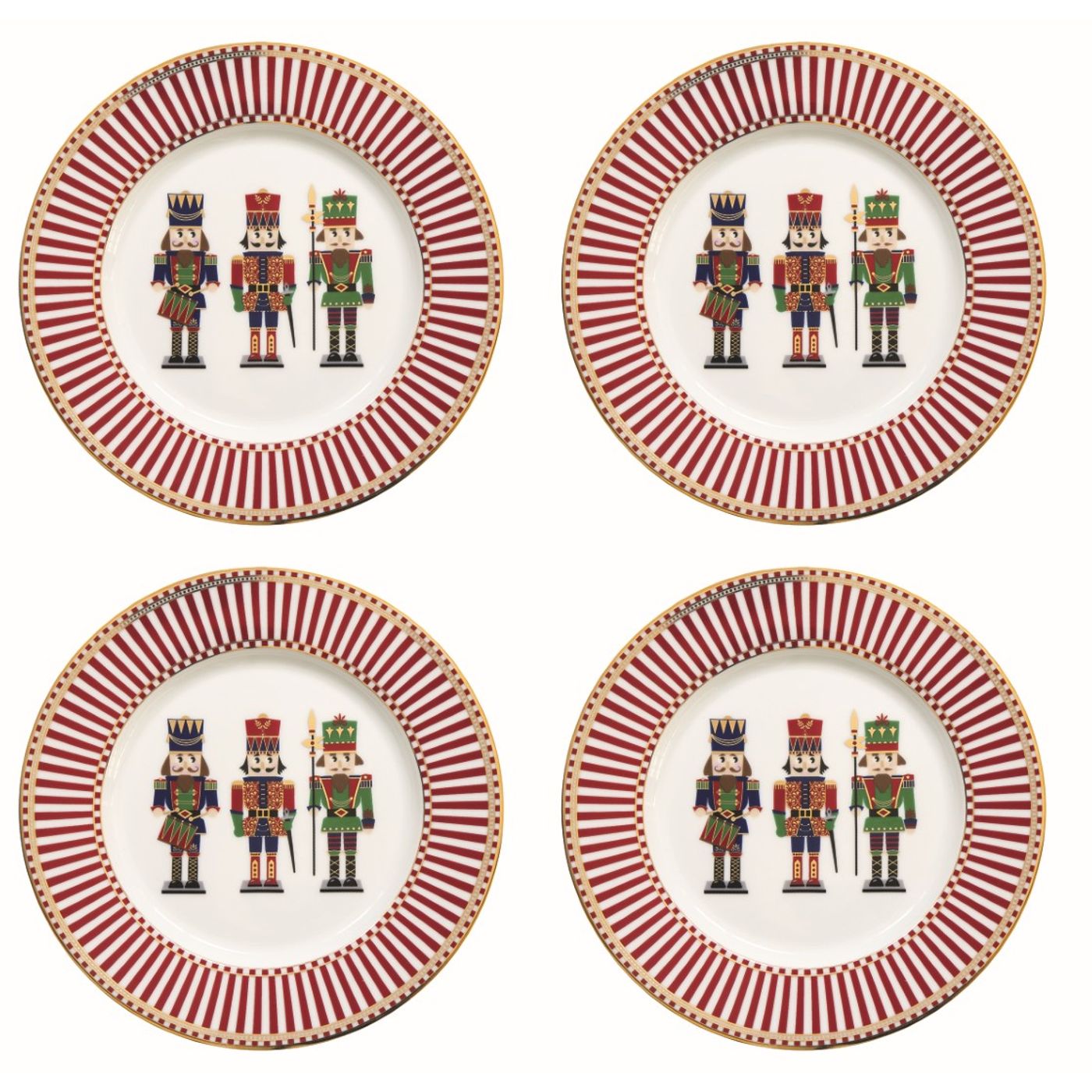 4 assiettes dessert NUTCRACKER