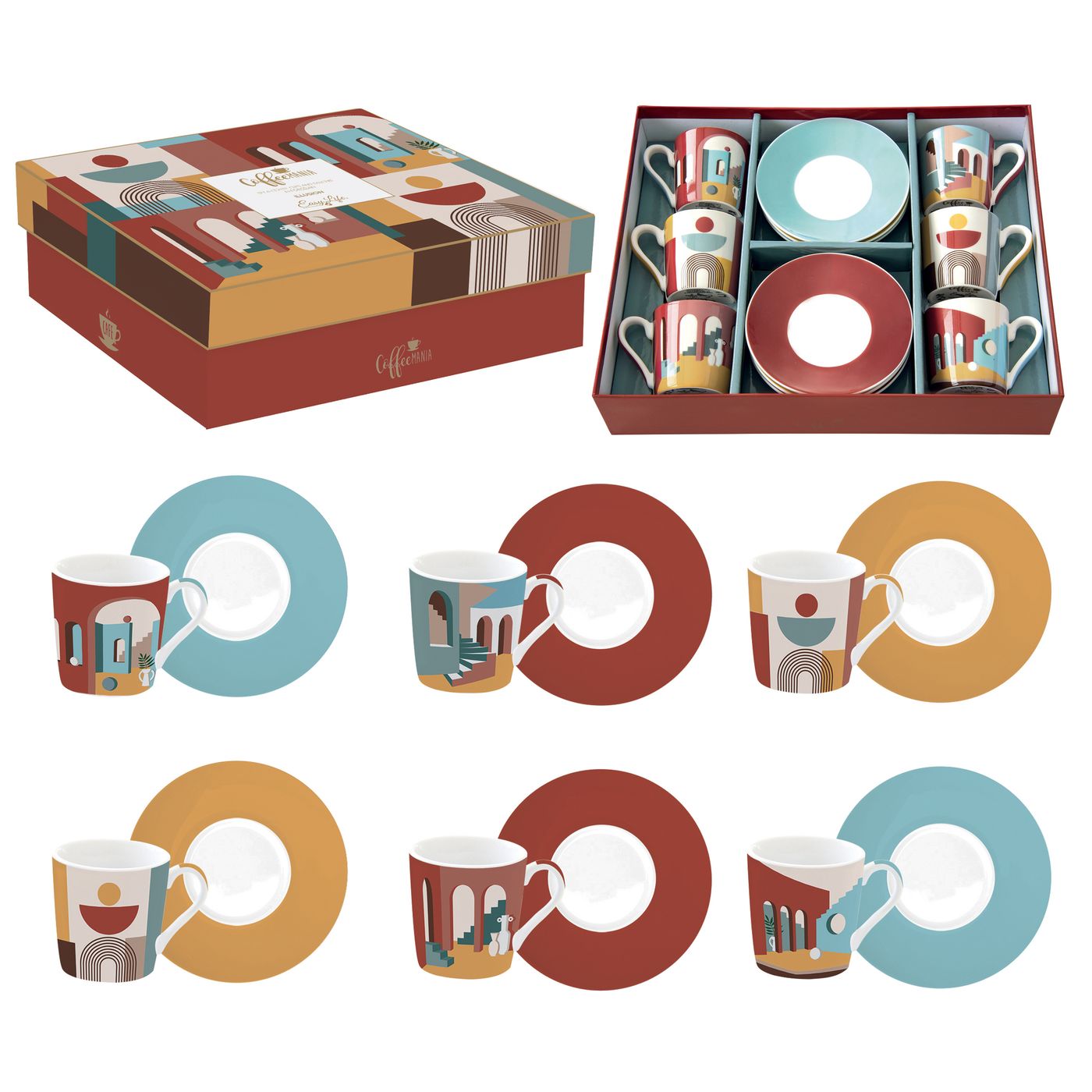 Coffret 6 tasses à café illusion 10 cl