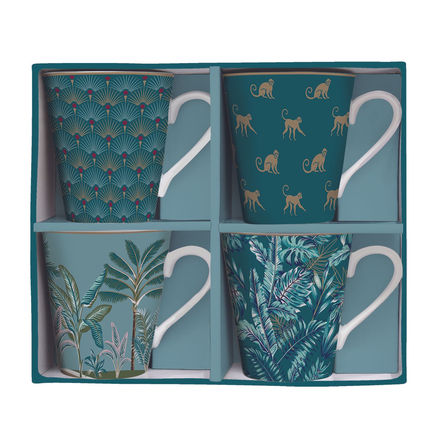 Coffret de 4 mugs Jungle 30 cl