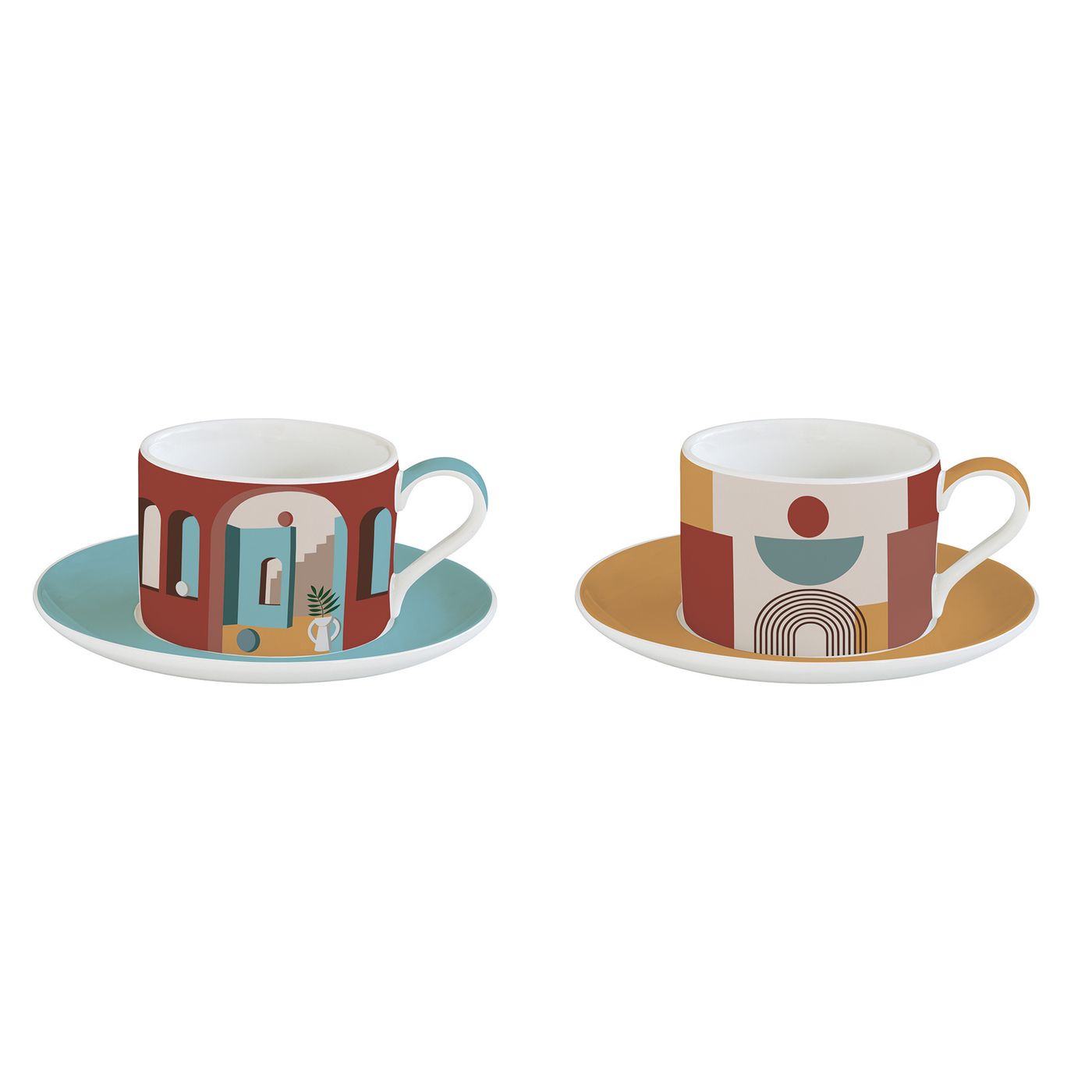 2 paire-tasses déjeuner 24 cl illusion