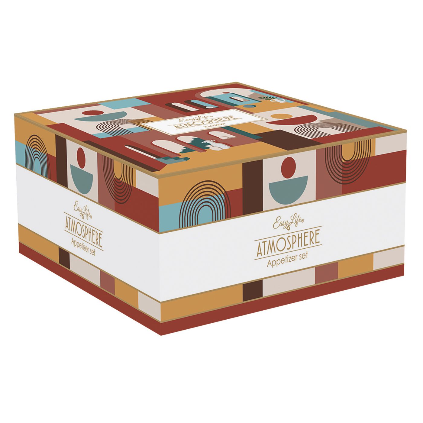 Set de 3 bols et plat illusion