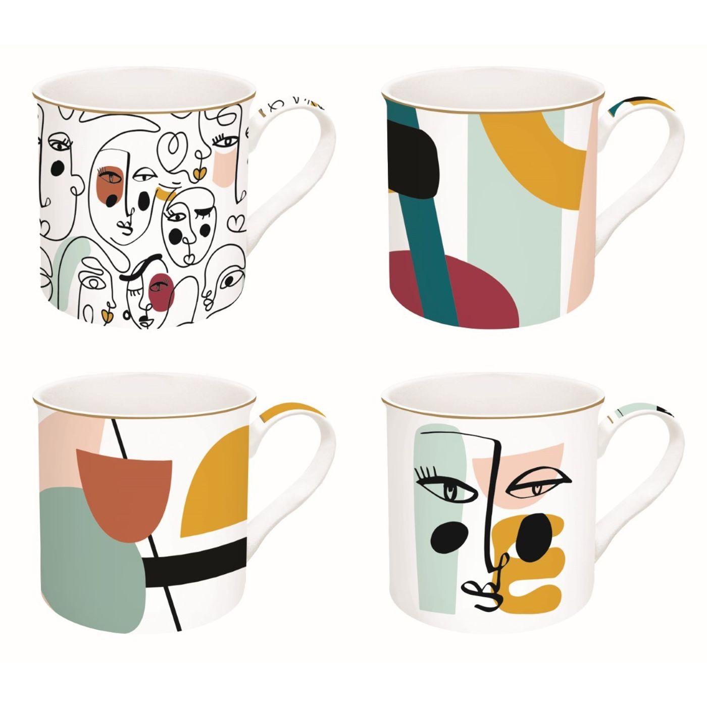 Coffret 4 mugs 30cl Modernism