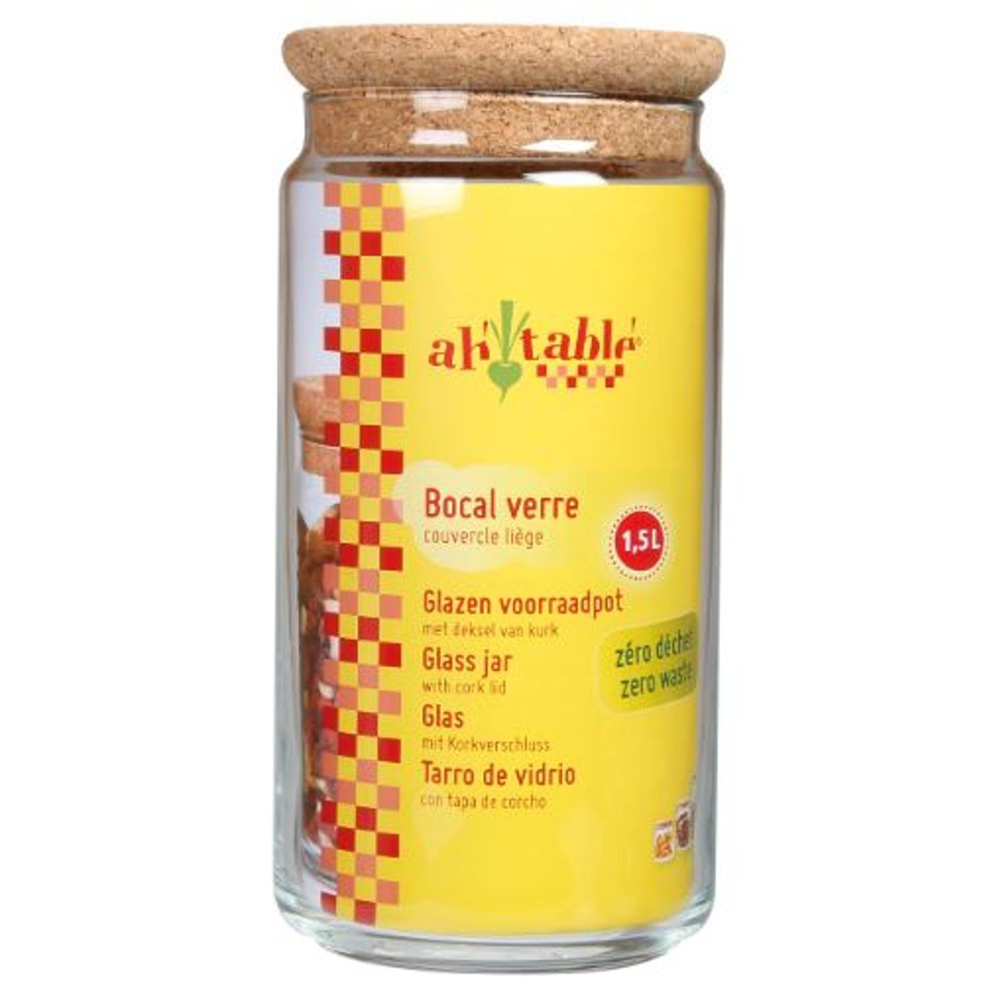 Bocal en verre & liège 1,5 L