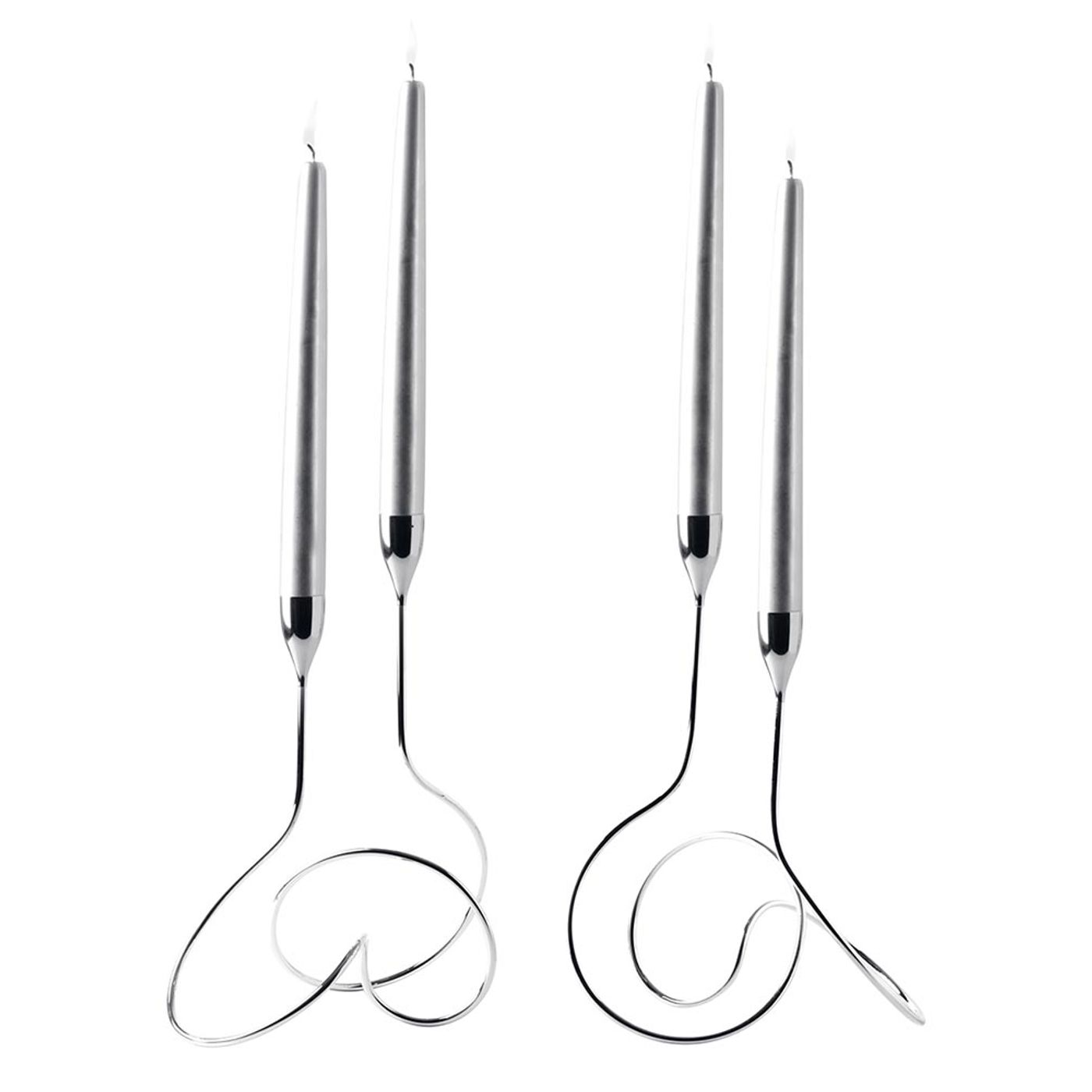 Bougeoir 2 branches LOOP chrome